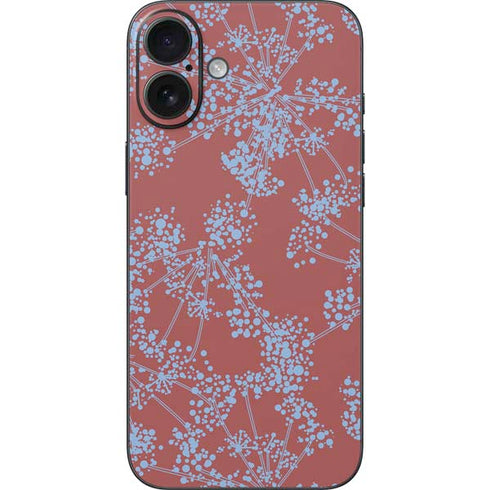 Airy Blue Floral iPhone 16 Plus Skin